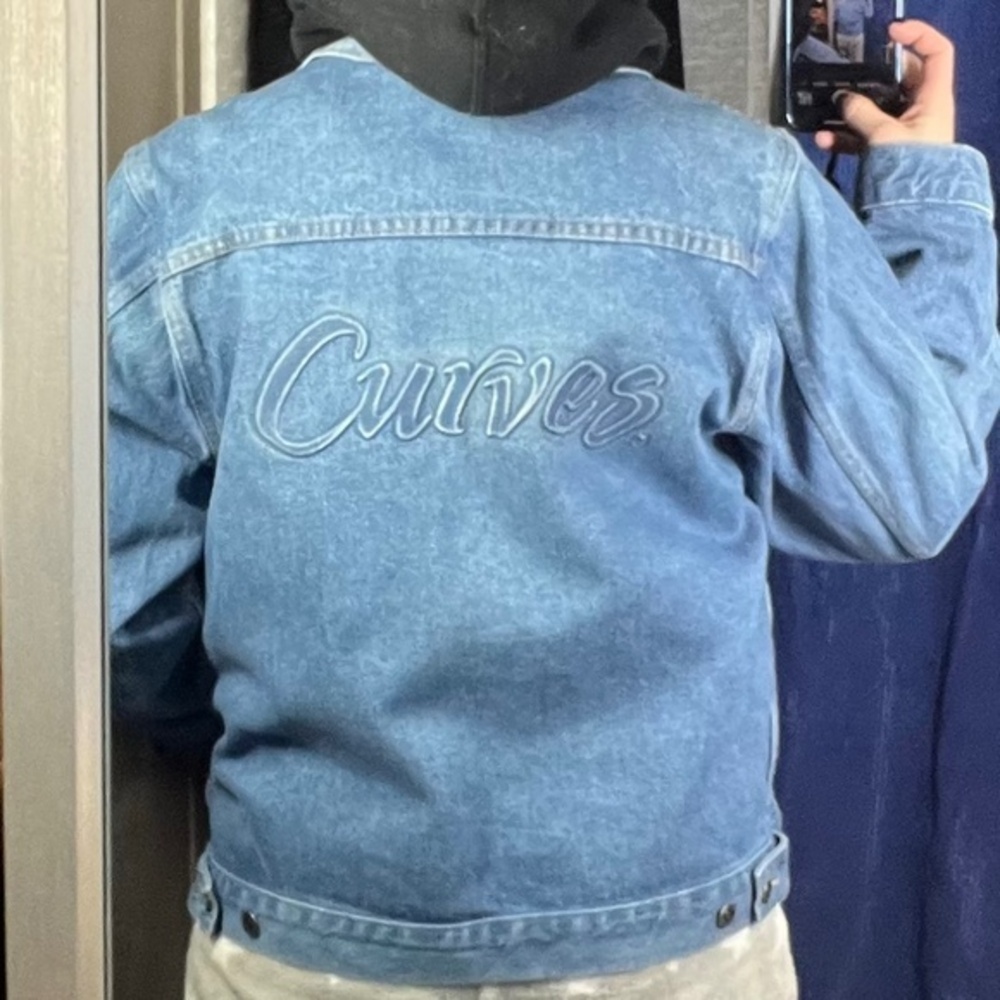 VINTAGE |•CURVES•| A of M Denim Jean Jacket Made in USA